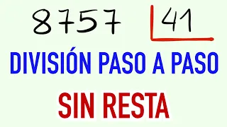 División de 2 cifras sin resta explicada paso a paso 8757 entre 41