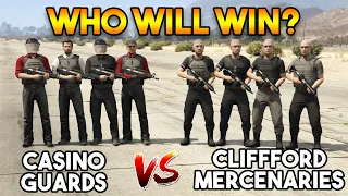 GTA 5 ONLINE : CASINO GUARDS VS CLIFFORD MERCENARIES (WHO IS BEST?)