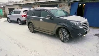 Два Китайца и Японец -  HAVAL H6, HOVER H3, RAV4 по льду в горку