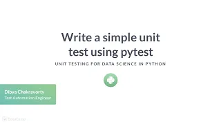 Python Tutorial: Write a simple unit test using pytest