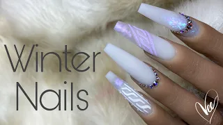 Easy Winter Nail Art | Acrylic Nail Tutorial