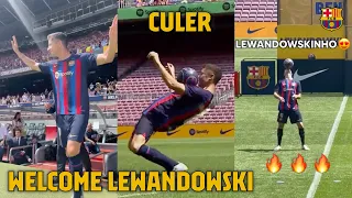 🔥 Lewandowski Kept the Crowd Captivated with a Showboating skills during his Official presentation