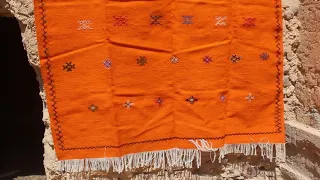 Orange Handmade Moroccan Berber Rug 🌼❤