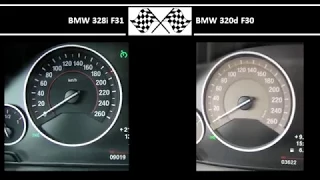 BMW 328i F31 VS. BMW 320d F30 - Acceleration 0-100km/h