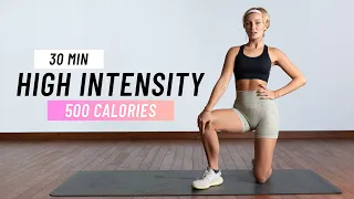 30 Min Full Body HIIT Cardio Workout for a 500 Calorie Burn (No Equipment, No Repeats)