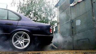 BMW E34 540i V8 manual brutal burnout + sound Car Porn