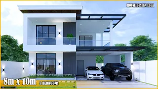 Modern House Design | 2storey House | 8m x 10m with 3Bedroom