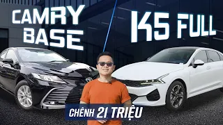 Chênh 20 triệu, So trang bị Toyota Camry base và Kia K5 Full Option?