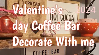 Valentine's day coffee bar decorate with me |2024