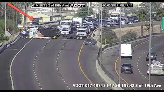 Rollover crash involving semi closes SB I-17 near 19th Ave | FOX 10 News