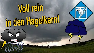 Superzelle bringt Hagel, Starkregen und Sturm, bei Kempten (Allgäu), 22. Juli | Wetteraction 2020