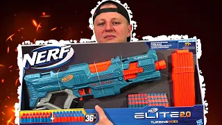 [ОБЗОР НЁРФ] Nerf Elite 2.0 Turbine CS-18 Распаковка, тестовая стрельба! Нёрф обзоры на русском 🎬