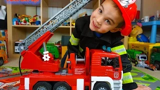 Fire Trucks for Kids! Emergency Vehicles & Firefighter Costume Pretend Play | JackJackPlays