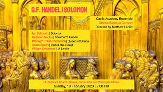 G.F. Handel: Solomon | Caelis Academy Ensemble & Ottawa Baroque Consort