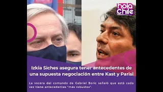 Izkia Siches asegura tener antecedentes de una supuesta negociación entre Kast y Parisi