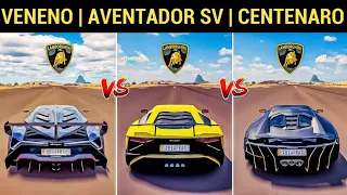 Forza Horizon 3 Top Speed Battle: Lamborghini Veneno Vs Centenario Vs Aventador Sv