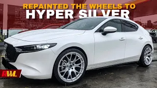 Repainted the wheels of the Mazda 3 2020 to Hyper Silver