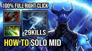 How to Solo Mid Razor 100% Right Click Max Absorb Static Link Butterfly + Satanic Dota 2