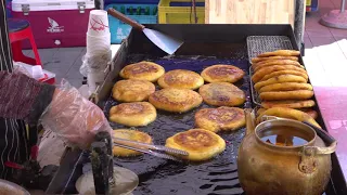 Yellow dough pancake - korean street food