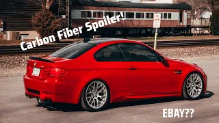 E92 M3 Carbon Fiber Spoiler Install *DROPPED IT*