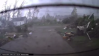 Dashcam Captures Deadly Tornado Ripping Through Gaylord, Michigan