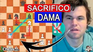 Sacrificio de DAMA y ARMONÍA Celestial! Magnus Carlsen Vs Joseph Girel