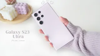 Samsung Galaxy S23 Ultra Unboxing -  Lavender🪻🫐| Pre-order Accessories | very late but aesthetic