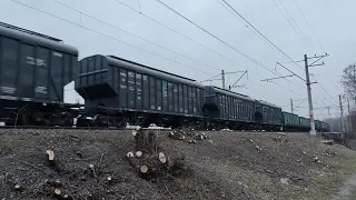 Электровоз ВЛ80С-1271А/1271 с грузовым поездом. Перегон Новочеркасск - Александровка