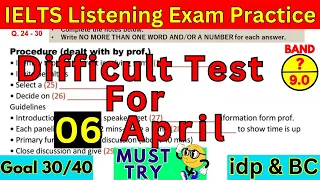 6 April 2024 IELTS Listening Practice Test 2024 With Answers | IELTS Exam Preparation | IDP & BC