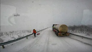 Norway- Dangerous roads!!! Why it so hard to drive in Norway DC POV Truck Driving Volvo FH540