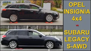 SLIP TEST - Opel Insignia 4x4 vs Subaru Legacy S-AWD - @4x4.tests.on.rollers