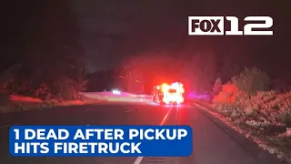 Pickup smashes into firetruck, kills bystander on I-5 in Clark County