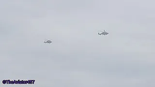 2 Military Agusta Westland AW-159 Super Lynx fly by my house