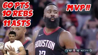 JAMES HARDEN 60 POINT TRIPLE DOUBLE !! MAKING NBA HISTORY !! MVP !