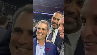 Grant Hill and Bobby Hurley reunite during the celebration of UConn’s championship