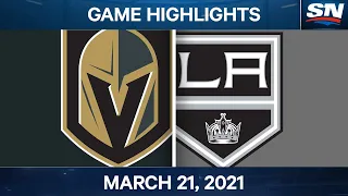 NHL Game Highlights | Golden Knights vs. Kings – Mar. 21, 2021