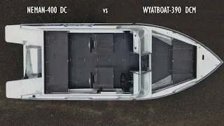 Обзор-сравнение лодок Вятбот 390 DCM и Неман 400 DC от компании WYATBOAT