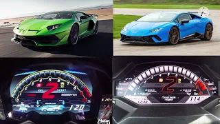 Lamborghini Aventador SVJ vs Lamborghini Huracan Performante 0-250 kmh race