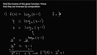 Finding the Inverse of a Logarithmic Function