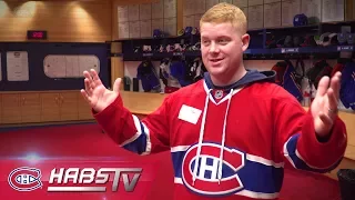 Geoff Molson grants a fan's request to tour the Canadiens' dressing room