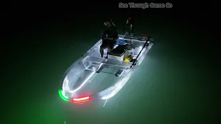 Boating at Night in Tampa Bay in a Clear Boat