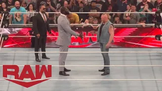 Brock Lesnar comes face to face with Omos - WWE Raw 3/13/23