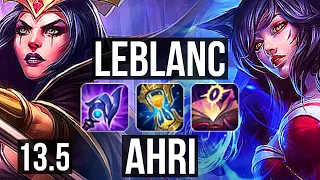 LEBLANC vs AHRI (MID) | Rank 1 LeBlanc, 4/1/12, Rank 16 | KR Challenger | 13.5