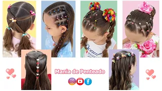 Penteados Infantis Rápidos e Fáceis | Quick and Easy Hairstyles with Rubber Bands for Girls 🥰💞