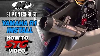 M4 GP Mount Slip On Exhaust Install on a 15-17 Yamaha YZF-R1 from Sportbiketrackgear.com