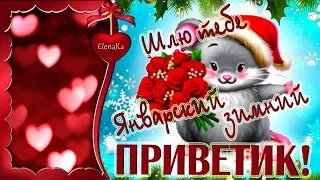 Шлю тебе январский, зимний приветик! - Музыкальная открытка с пожеланиями для друзей!