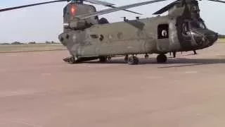 US Army Boeing CH-47 Chinook preparing to take off, Westheimer Aiport, Norman, Oklahoma