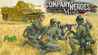 Как играть пвп company of heroes blitzkrieg mod.гайд номер1.                pvp 1v1 guide number1