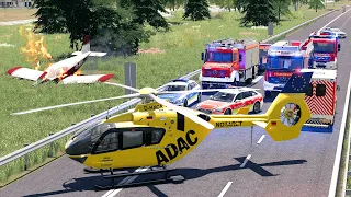 LS19 - Flugzeug stürzt in Mittelberg fast auf die Autobahn und brennt! Feuerwehr Einsatz Woche [1/7]