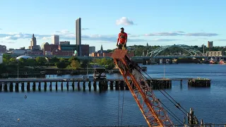 Sunken Crane Providence Rhode Island